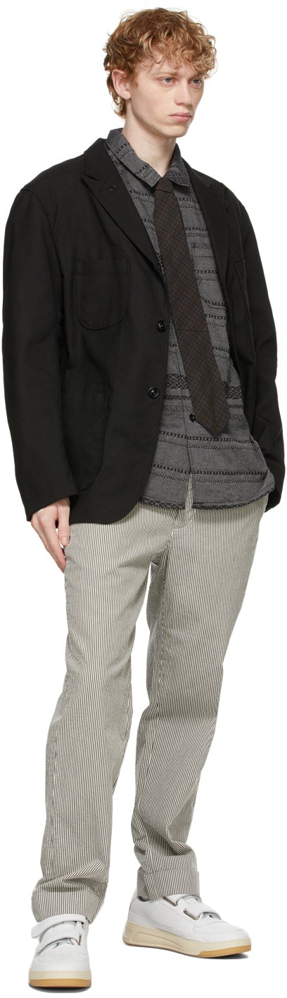 Engineered Garments Grey Striped Camp Shirt