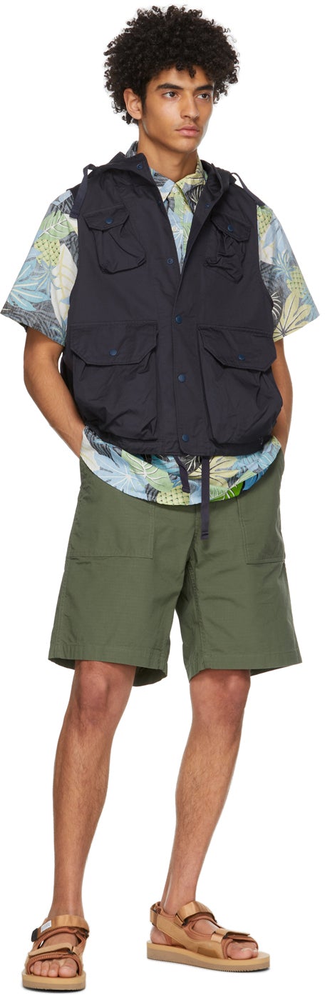 Engineered Garments Khaki Ripstop Fatigue Shorts