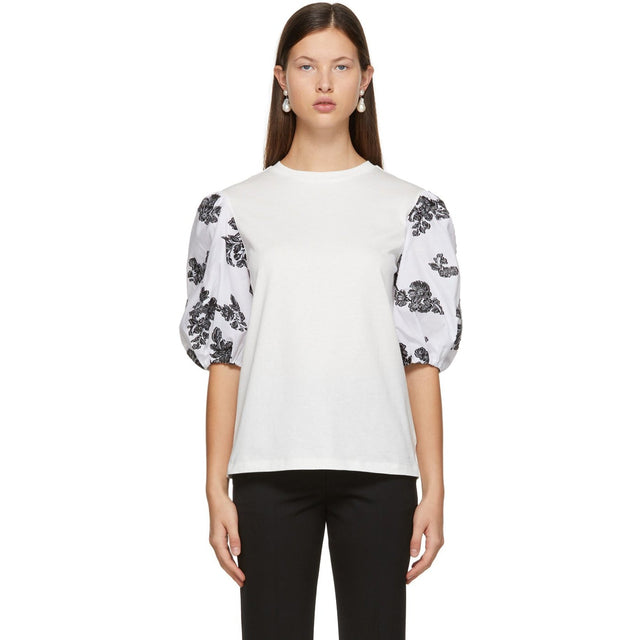 Erdem Off-White Fil CoupÃ© Theodora T-Shirt - T-shirt Coupé Theodora de Fil Off-White Erdem - erdem 오프 화이트 필 쿠지 쿠션 © Theodora 티셔츠