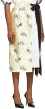 Erdem Off-White Satin Embroidered Elfrida Skirt