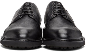 Ermenegildo Zegna Black Leather Arezzo Flex Derbys