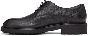 Ermenegildo Zegna Black Leather Arezzo Flex Derbys