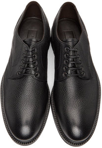 Ermenegildo Zegna Black Leather Arezzo Flex Derbys