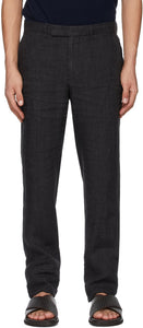 Ermenegildo Zegna Black Pure Linen Trousers - Ermenegildo Zegna Pantalon en lin pur noir - Ermenegildo Zegna 검은 순수 린넨 바지