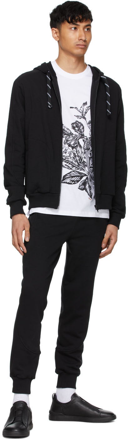 Ermenegildo Zegna Black Ribbed Cuff Lounge Pants