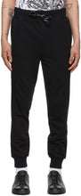 Ermenegildo Zegna Black Ribbed Cuff Lounge Pants - Ermenegildo Zegna Pantalon de location de manchette noire noire - Ermenegildo Zegna 블랙 리브 커프 라운지 바지
