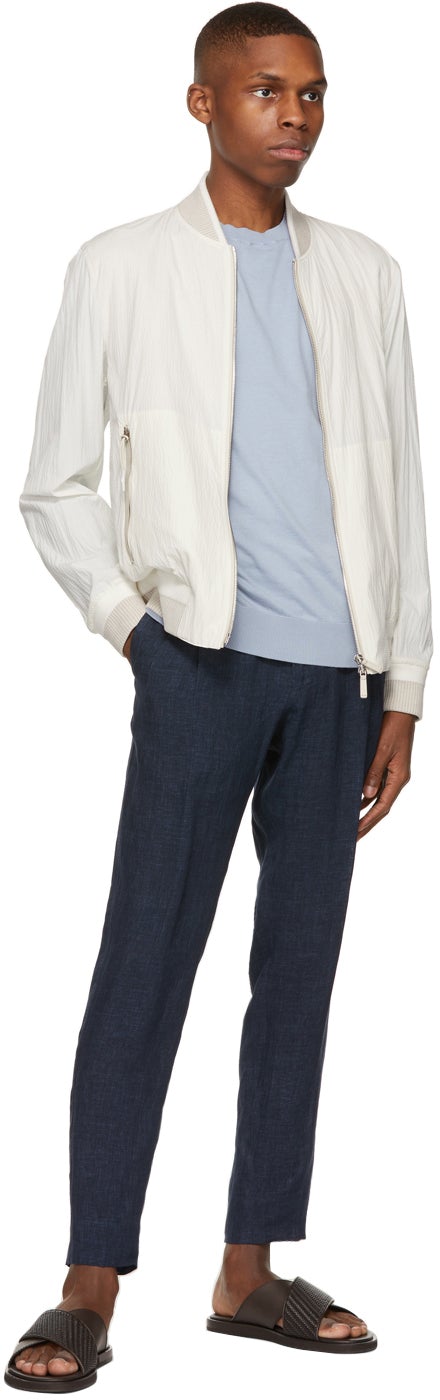 Ermenegildo Zegna Blue Premium Cotton Sweater