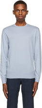 Ermenegildo Zegna Blue Premium Cotton Sweater - Ermenegildo Zegna Blue Premium Cotton Pull - Ermenegildo Zegna 블루 프리미엄 코튼 스웨터