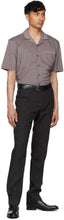 Ermenegildo Zegna Brown Jacquard Short Sleeve Shirt