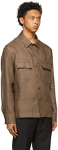 Ermenegildo Zegna Brown Pure Linen Shirt