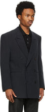 Ermenegildo Zegna Couture Black Linen Oversized Double-Breasted Blazer