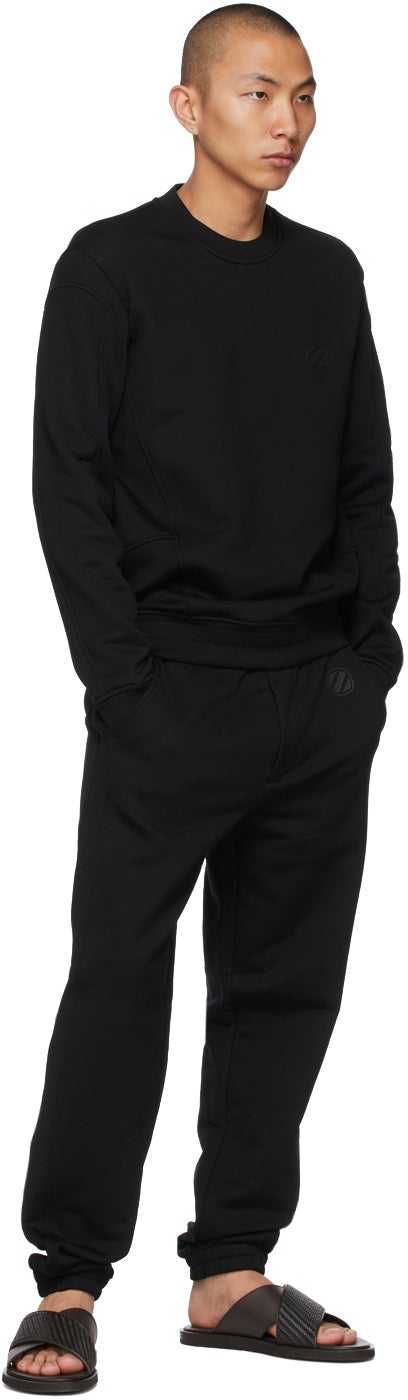 Ermenegildo Zegna Couture Black Logo Sweatshirt