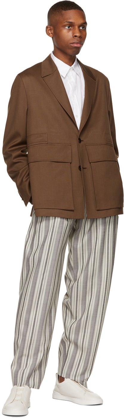 Ermenegildo Zegna Couture Brown Wool Achill Farm Blazer