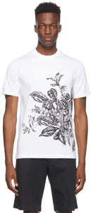 Ermenegildo Zegna Couture White Floral Print T-Shirt - Ermenegildo Zegna Couture T-shirt imprimé floral blanc - Ermenegildo Zegna Couture 흰색 꽃 프린트 티셔츠