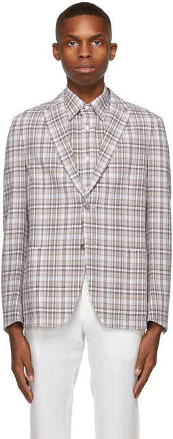Ermenegildo Zegna Multicolor Pure Cotton Blazer - Ermenegildo Zegna Multicolore Pure Cotton Blazer - Ermenegildo Zegna 여러 가지 빛깔의 순수 면화 블레이저