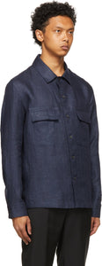 Ermenegildo Zegna Navy Pure Linen Shirt