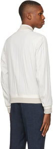 Ermenegildo Zegna White Seersucker Bomber Jacket