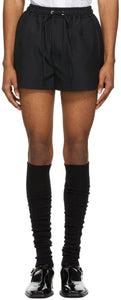 Ernest W. Baker Black Elastic Waist Shorts - Ernest W. Baker Black Elastic Taille Shorts - Ernest W. 베이커 블랙 탄성 허리 반바지