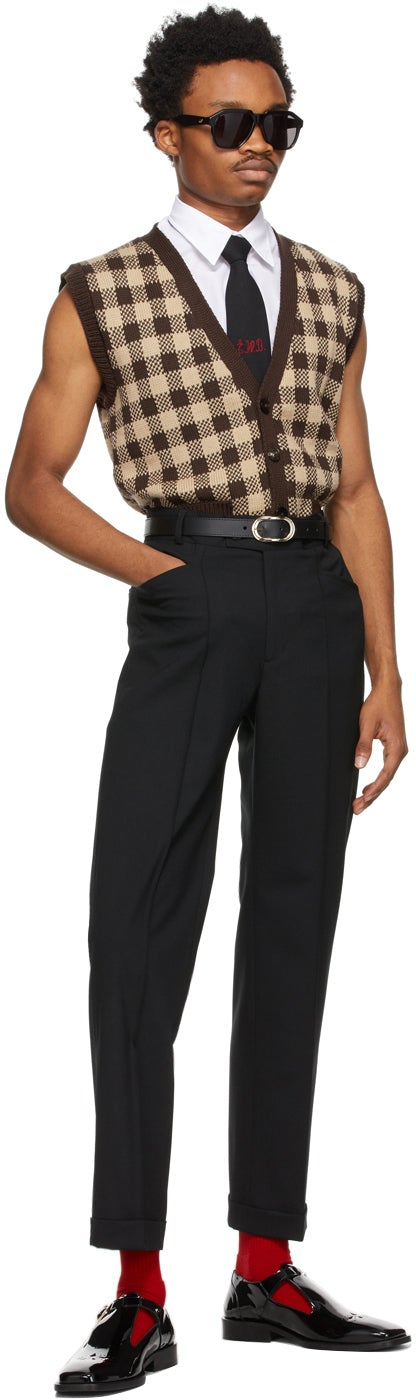 Ernest W. Baker Black Virgin Wool Slim-Fit Trousers