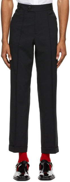 Ernest W. Baker Black Virgin Wool Slim-Fit Trousers - Ernest W. Baker Pantalon mince en laine de laine vierge noire - Ernest W. Baker Black Virgin Wool 슬림 피트 바지