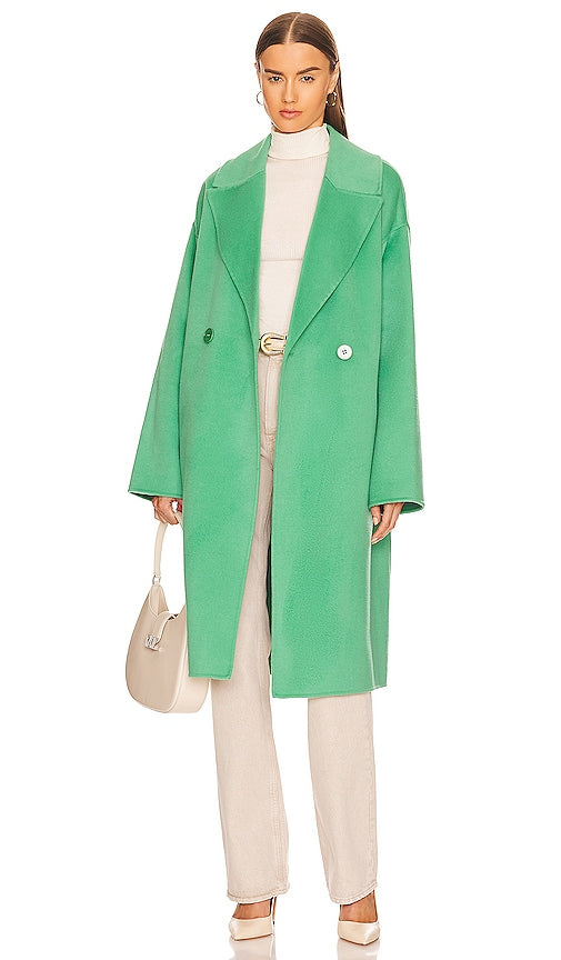 Essentiel Antwerp Cylo Double Face Coat in Green Essentiel Antwerp Cylo Double Face Matel en vert Essentiel Antwerp Cylo Double Face Coat中的绿色