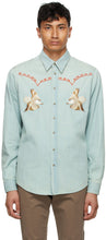 Etro Blue Embroidered Shirt - Chemise brodée bleue et bleue - etro 블루 수 놓은 셔츠