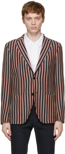Etro Navy Armure Weave Blazer - Blazer de tissage d'armure de la marine Etre Navy - Etro Navy Armure Weave Blazer