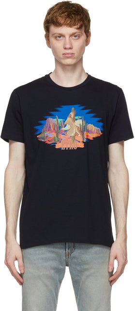 Etro Navy Graphic T-Shirt - T-shirt graphique Etre Navy - Etro Navy 그래픽 티셔츠