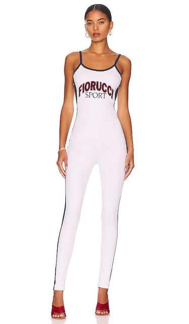 FIORUCCI Sport Sleeveless Jumpsuit in White La combinaison sans manches Fiorucci Sport en blanc Fiorucci运动无袖连身裤，白色