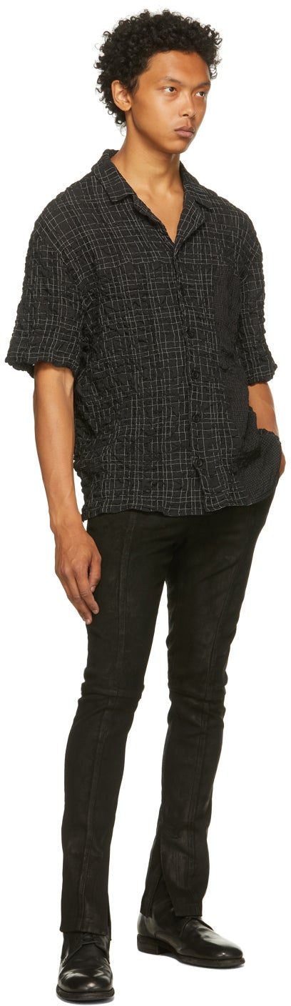 FREI-MUT Black Check Klemperer Short Sleeve Shirt