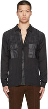 FREI-MUT Black Check Landlady Shirt - Frei-mut Black Check Chemise Landlady Chemise - Frei-mut Black 체크 Landlady Shirt.
