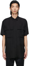 Fear of God Black Crepe Short Sleeve Shirt - Peur de Dieu Chemise à manches courtes en crêpe noire - 하나님의 두려움 검은 크레페 짧은 소매 셔츠