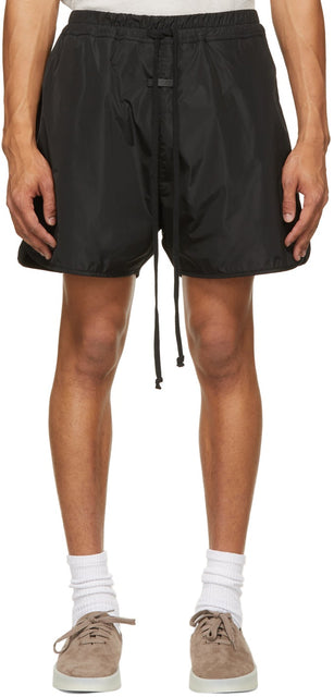Fear of God Black Nylon Track Shorts - Peur de Dieu Noir Nylon Short Short - 하나님의 두려움 검은 나일론 트랙 반바지