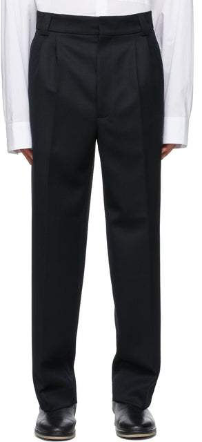 Fear of God Black Wool Double Pleated Trousers - Peur de Pantalon double plissé de laine de laine noire - 흑인 양모 이중 주름진 바지에 대한 두려움