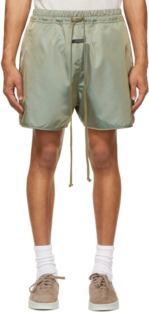 Fear of God Green Nylon Track Shorts - Peur de dieu Nylon vert Short - 그린 나일론 트랙 반바지에 대한 두려움