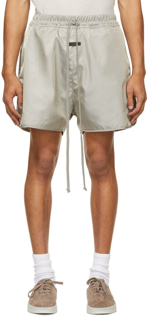 Fear of God Grey Nylon Track Shorts - Peur de dieu gris nylon short short - 하나님의 두려움 그레이 나일론 트랙 반바지