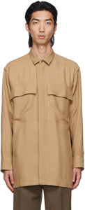 Fear of God Tan Crepe Shirt - Peur de la chemise de crêpe de dieu - 하나님의 두려움 Tan Crepe Shirt.