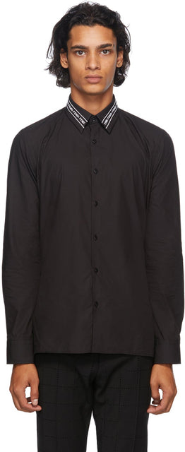 Fendi Black Embroidered Collar Shirt - Chemise à col brodé noir Fendi - 펜디 블랙 수 놓은 칼라 셔츠