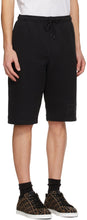 Fendi Black Embroidered Logo Shorts