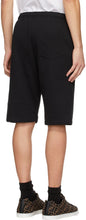 Fendi Black Embroidered Logo Shorts