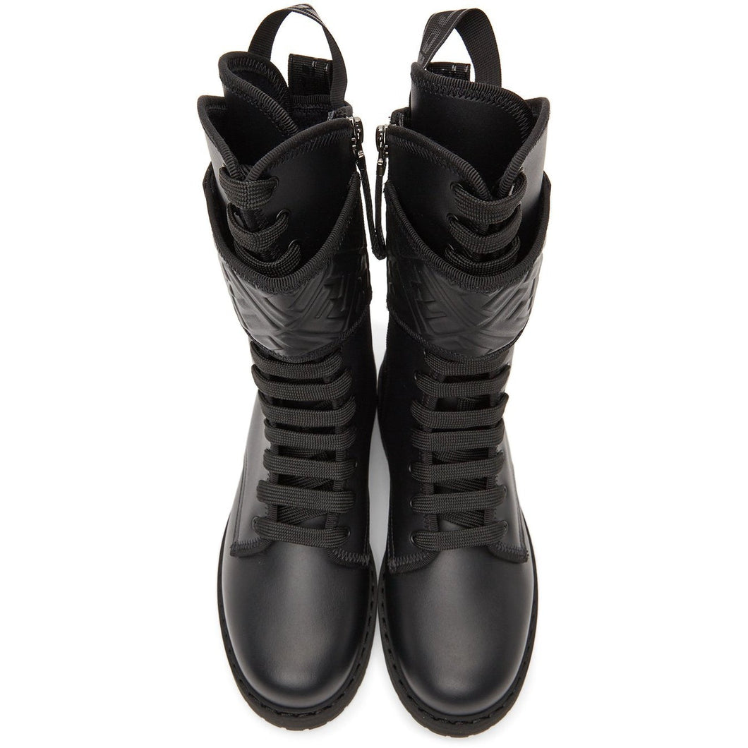 Fendi Black 'Forever Fendi' Rockoko Biker Boots