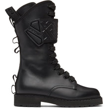 Fendi Black 'Forever Fendi' Rockoko Biker Boots - Bottes de motard Rockoko Fendi Black 'Forever Fendi' - Fendi Black 'Forever Fendi'로고코 바이커 부츠