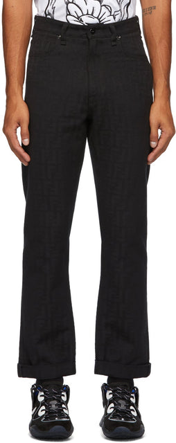 Fendi Black Jacquard 'Forever Fendi' Jeans - Fendi Black Jacquard 'Forever Fendi' Jeans - Fendi Black Jacquard 'Forever Fendi'청바지