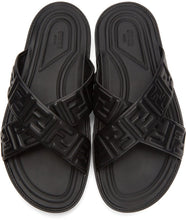 Fendi Black Leather 'Forever Fendi' Slides