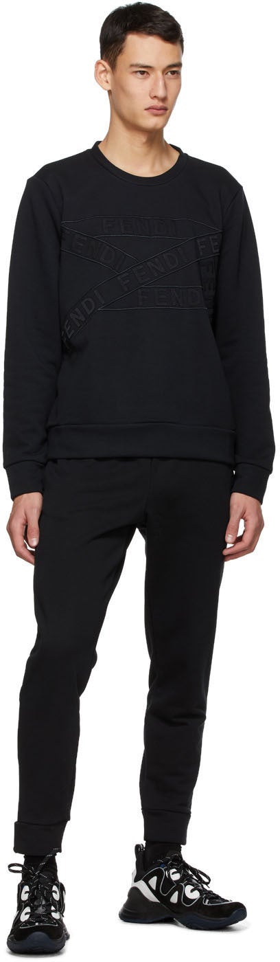 Fendi Black Logo Tape Sweatshirt