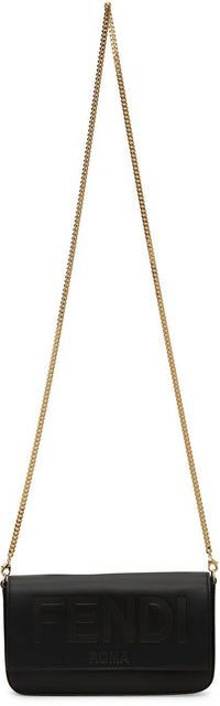 Fendi Black Logo Wallet Shoulder Bag - Fendi Noir Logo Sac à bandoulière - 펜디 블랙 로고 지갑 숄더 백