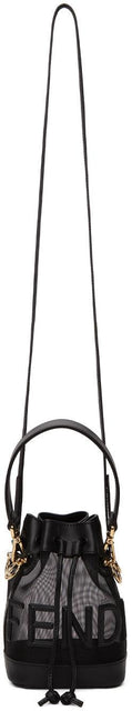 Fendi Black Mesh Mini Mon Tresor Bucket Bag - FENDI NOIR MINI MINI MON TRESOR SACHET SAC - 펜디 블랙 메쉬 미니 Mon 트레더 버킷 백