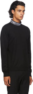 Fendi Black Wool Mock Neck Sweater