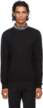 Fendi Black Wool Mock Neck Sweater - Pull à col de laine de laine noire Fendi - 펜디 블랙 양모 모의 넥 스웨터