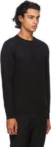 Fendi Black Wool Punched Check Sweater